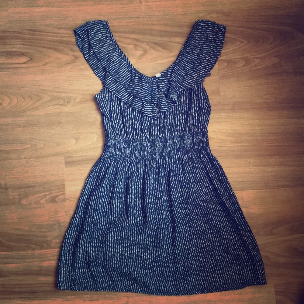 Blue off the shoulder summer dress